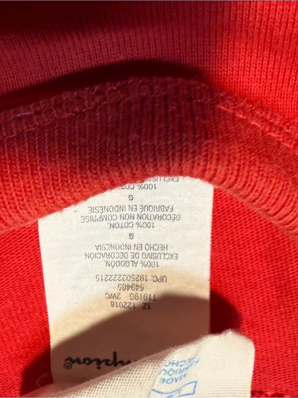 Champion Red Tee with Black Script Logo - Picture 4 of 6